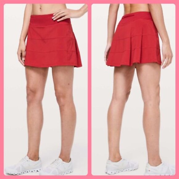 LULULEMON Red Mid-Rise Pace Rival Skort 4 $78 Skirt - Picture 1 of 7